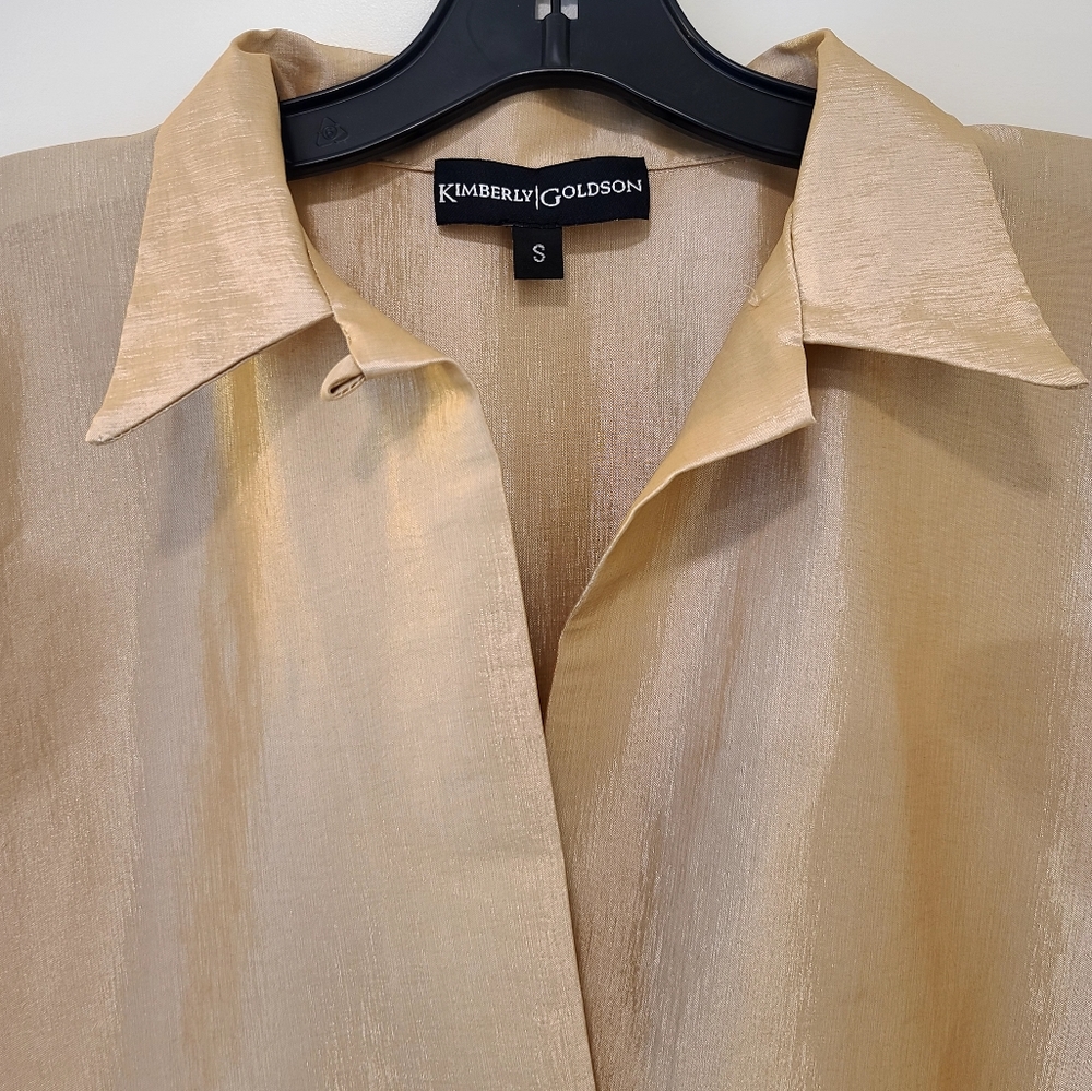 Kimberly Goldson DONNI CHAMPAGNE MIDI DRESS Size S - Picture 8 of 8